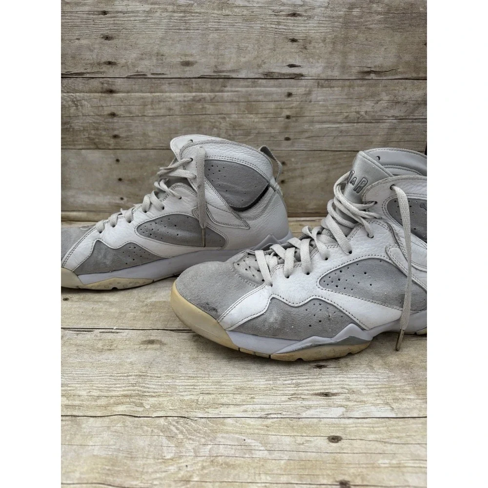 NIKE AIR JORDAN 7‎ RETRO WHITE-METALLIC SILVER SZ 12 (304775-120]